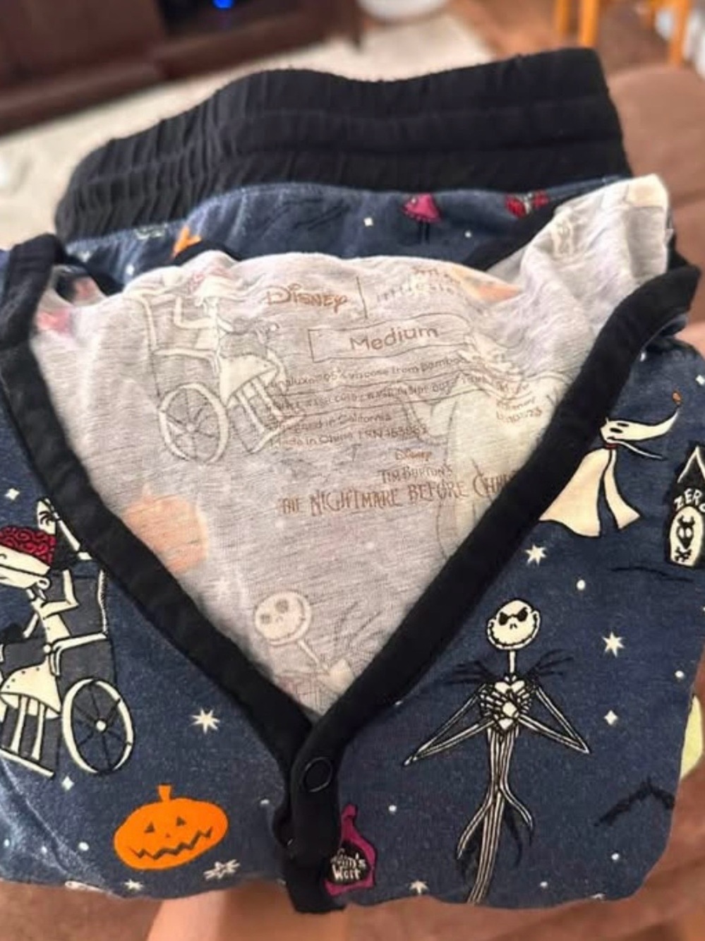Little Sleepies Navy The Nightmare Before Christmas Print Pajama One-Piece